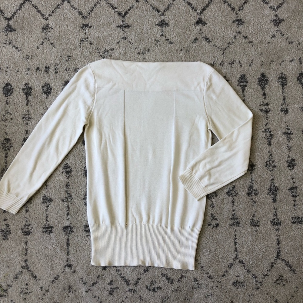 Trina Turk Off White Boatneck Sweater